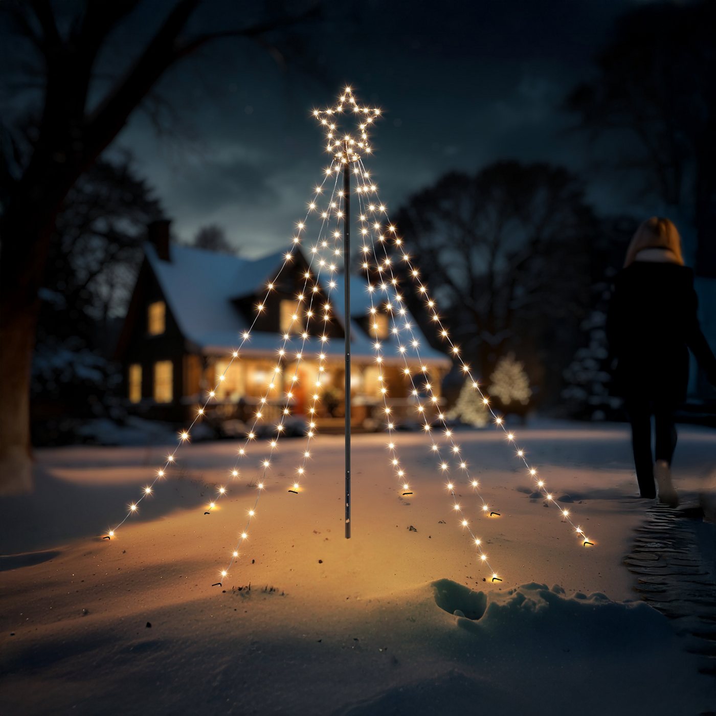 esotec LED Gartenleuchte Solar XXL Weihnachtsbaum 2,1x1,4m, Lichterketten + Metall-Mast 103400 esotec LED Gartenleuchte Solar XXL Weihnachtsbaum 2,1x1,4m, Lichterketten + Metall-Mast 103400 von esotec