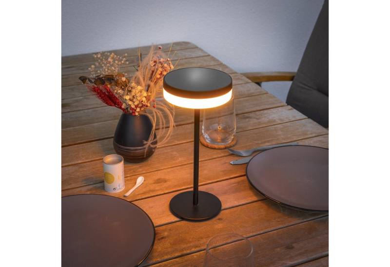 esotec LED Außen-Tischleuchte Solar Sensor Tisch- und Designleuchte "Ella" schwarz von esotec