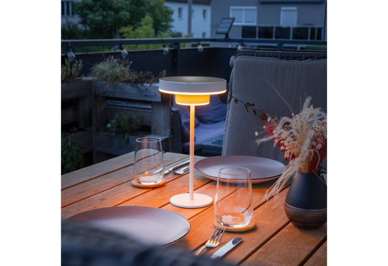 esotec LED Außen-Tischleuchte Solar Sensor Tisch- und Designleuchte "Lina" weiß von esotec
