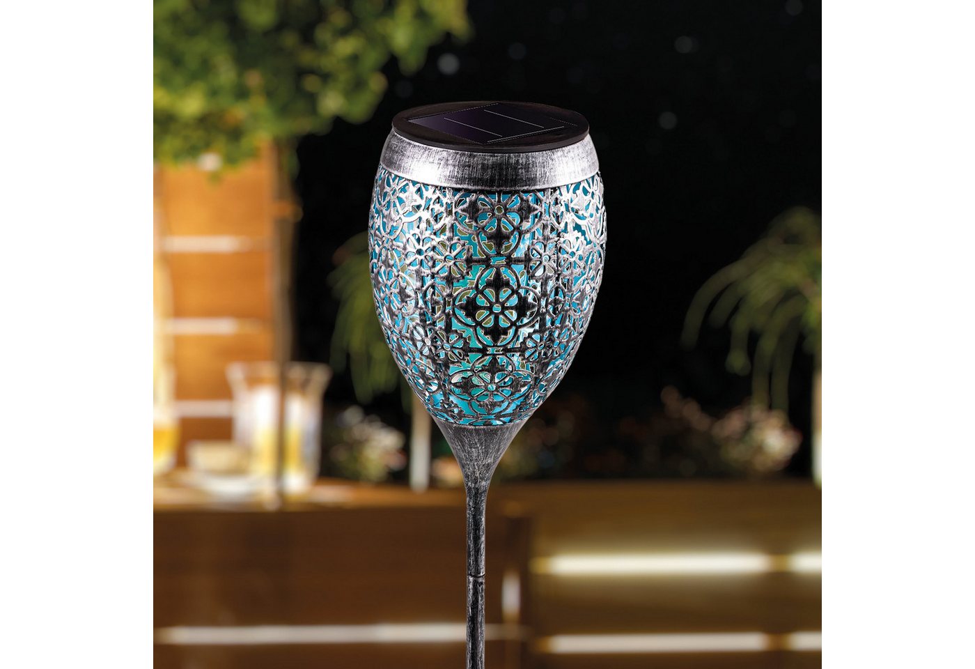 esotec LED Gartenleuchte *Solar Dekoleuchte Sindy - silver/ ice blue esotec LED Gartenleuchte *Solar Dekoleuchte Sindy - silver/ ice blue von esotec