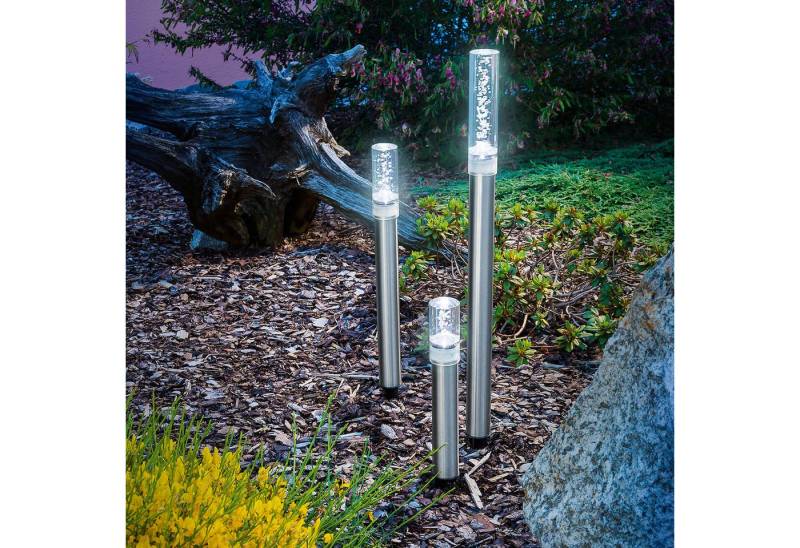 esotec LED Gartenleuchte 3x Solar Leuchtstab Trio Sticks kaltweiß H22+35+50cm Luftblasen 102600 esotec LED Gartenleuchte 3x Solar Leuchtstab Trio Sticks kaltweiß H22+35+50cm Luftblasen 102600 von esotec