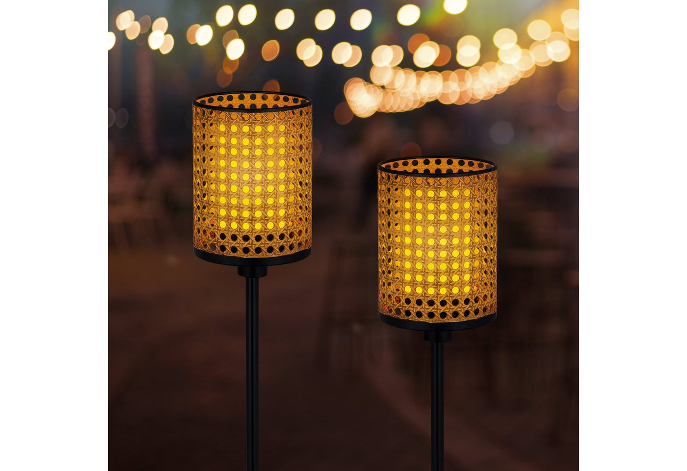 esotec LED Gartenleuchte *Solar Stab-Windlicht "Sansibar" im 2er-Set von esotec