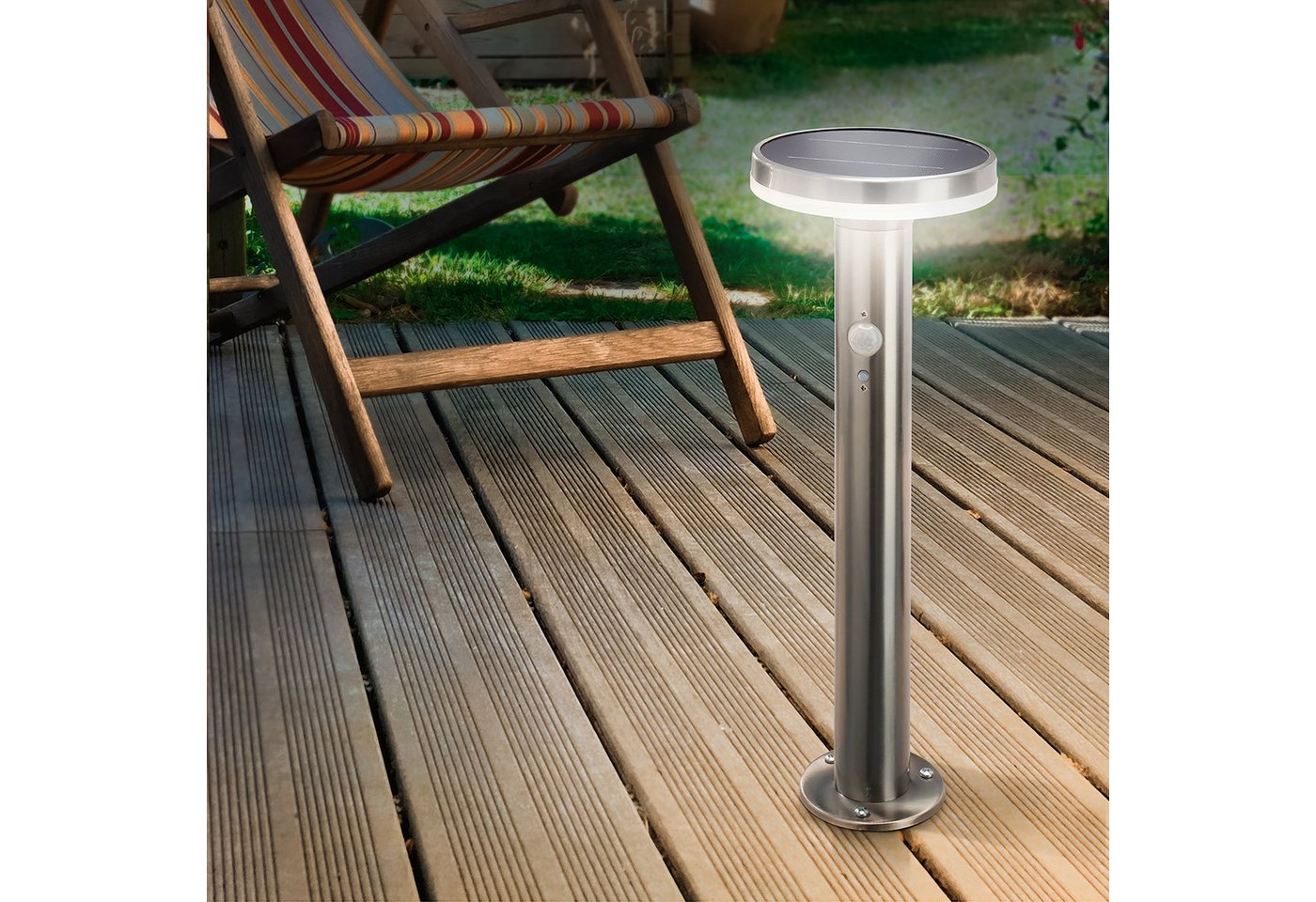 esotec LED Solarleuchte Edelstahl PIR Standleuchte LENA H=45cm 4000K Außenleuchte 102594 esotec LED Solarleuchte Edelstahl PIR Standleuchte LENA H=45cm 4000K Außenleuchte 102594 von esotec