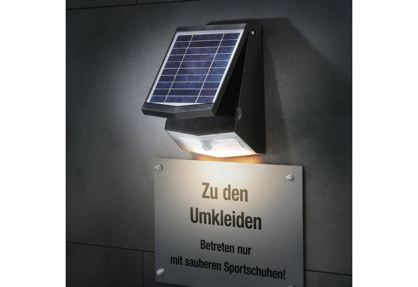 esotec LED Außen-Wandleuchte Solarleuchte mit Bewegungsmelder outdoor 36 LEDs 3000K 6000K 102270 von esotec