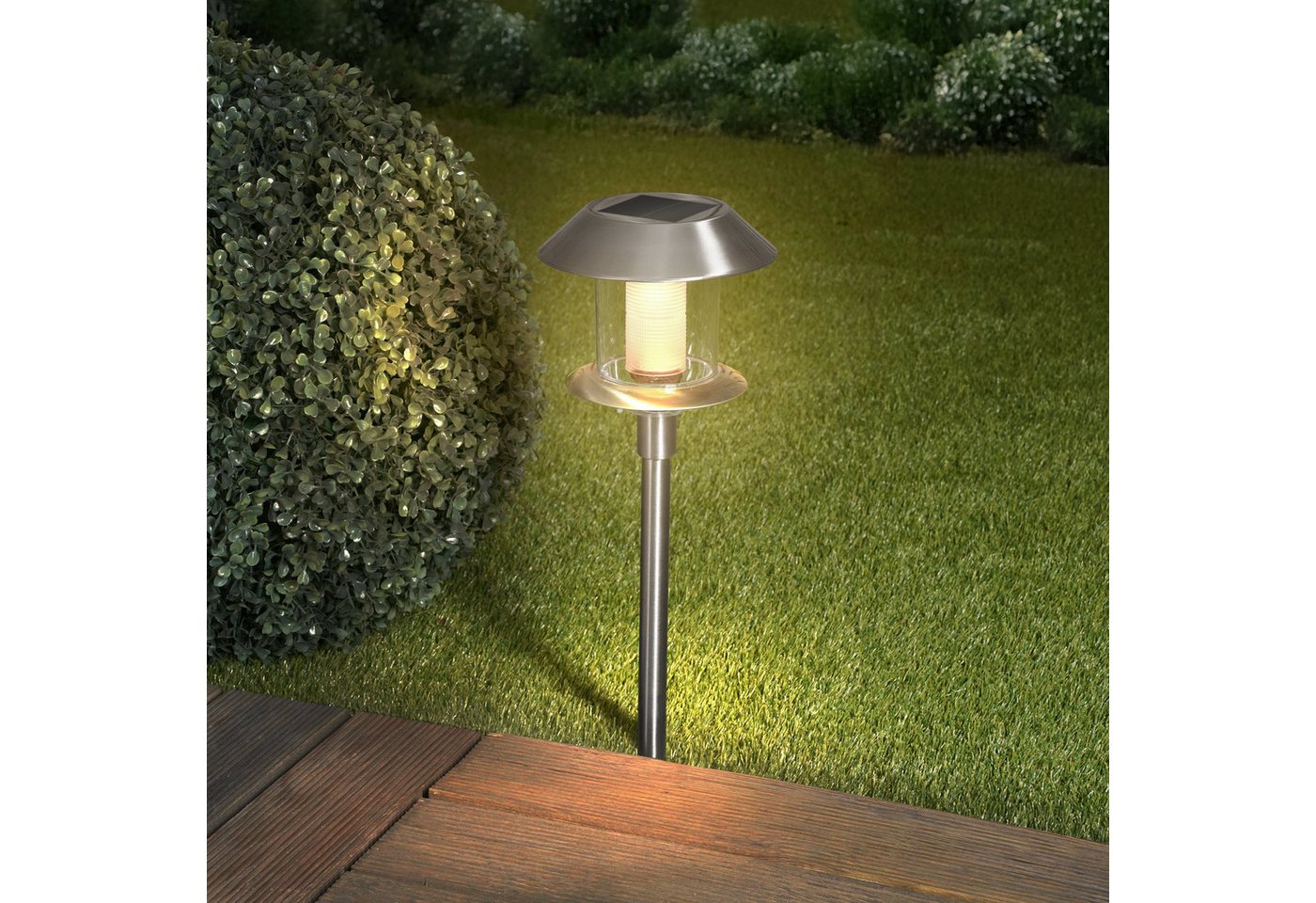 esotec LED Gartenleuchte Edelstahl Solar-Stableuchte Swing H38cm DUO COLOR 2800K 6000K 102070, LED fest integriert, 2800K warmweiß, 6000K kaltweiß, LED Solarleuchte in Edelstahloptik esotec LED Gartenleuchte Edelstahl Solar-Stableuchte Swing H38cm DUO COLOR 2800K 6000K 102070, LED fest integriert, 2800K warmweiß, 6000K kaltweiß, LED Solarleuchte in Edelstahloptik von esotec