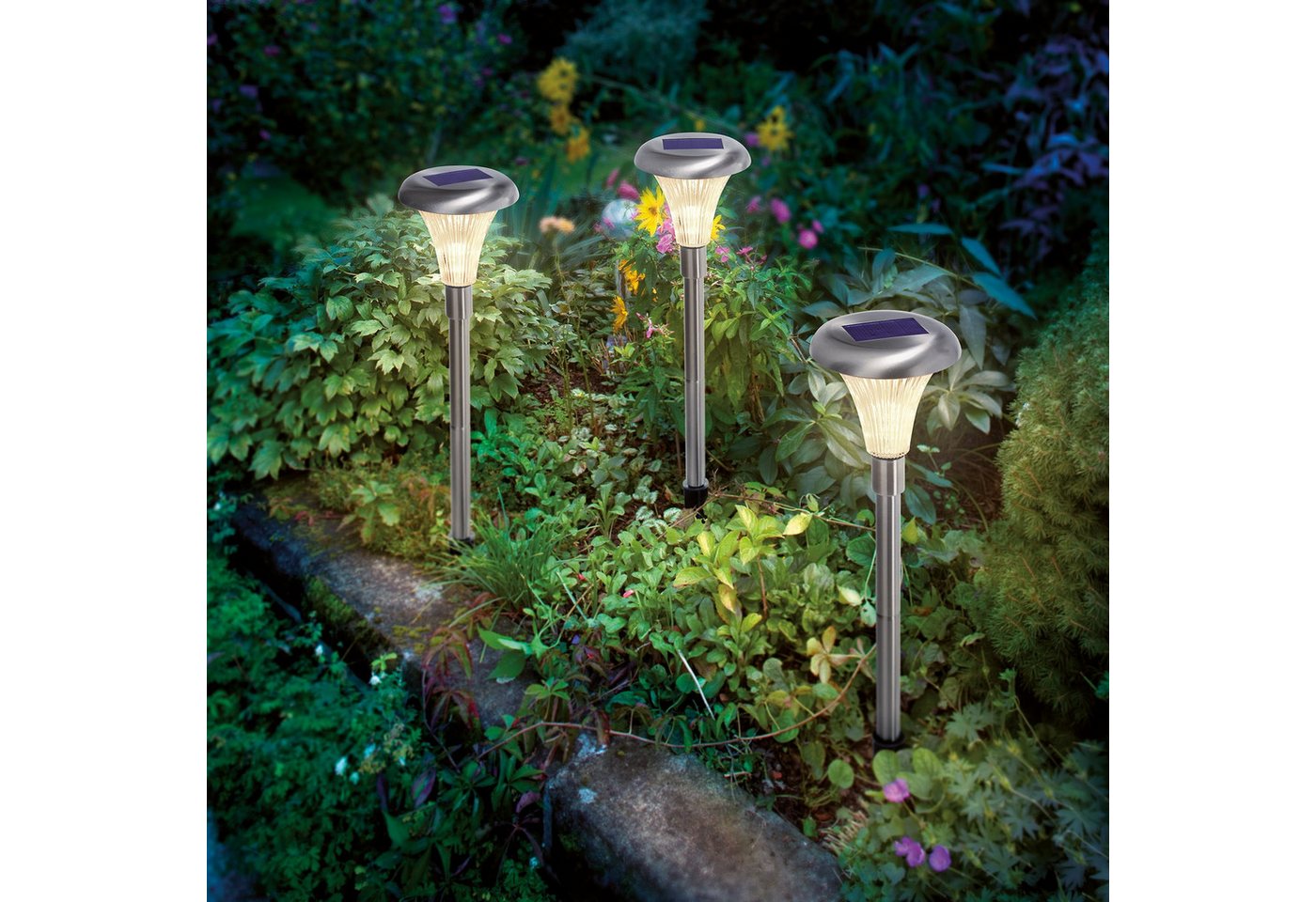 esotec LED Gartenleuchte Solar Stableuchten 3er Set "Capri 34" duo color esotec LED Gartenleuchte Solar Stableuchten 3er Set "Capri 34" duo color von esotec