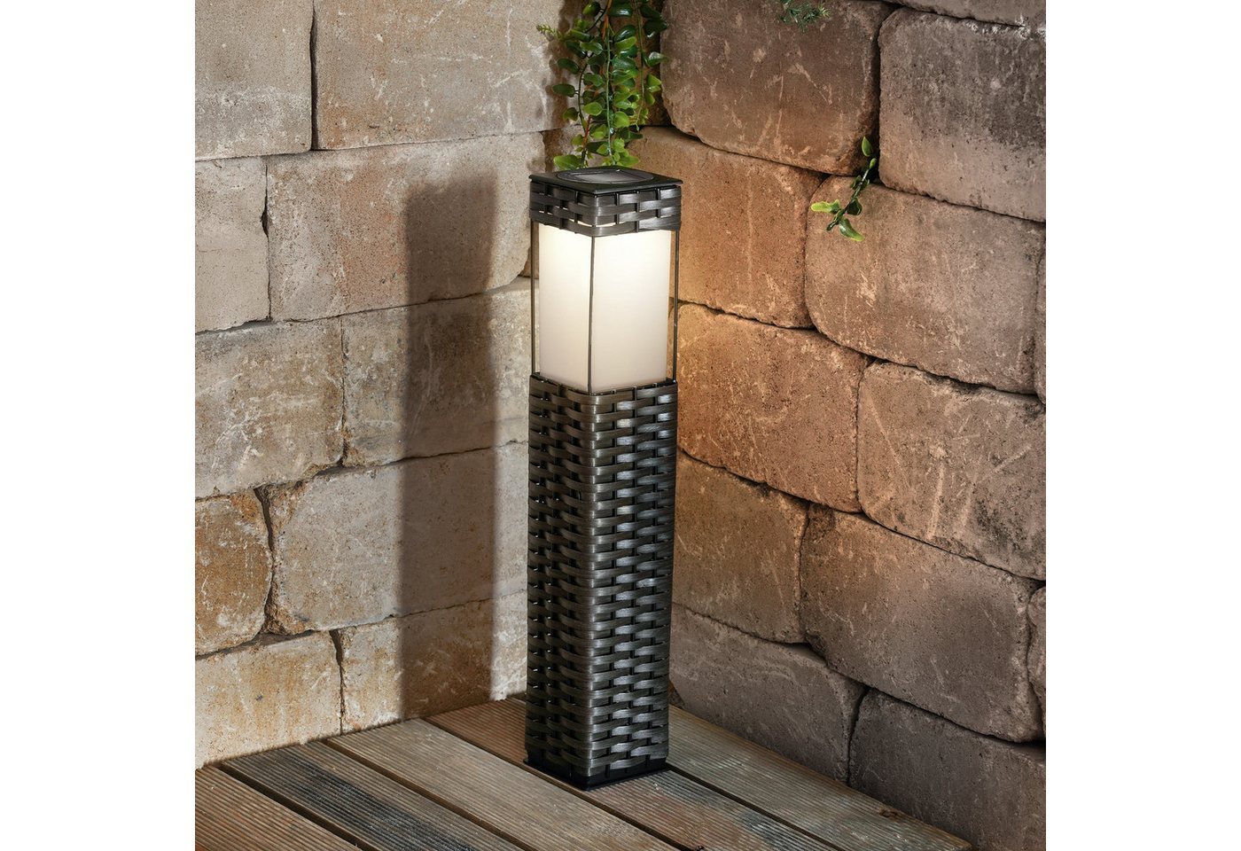 esotec LED Gartenleuchte Solar Standleuchte "Rattan" von esotec