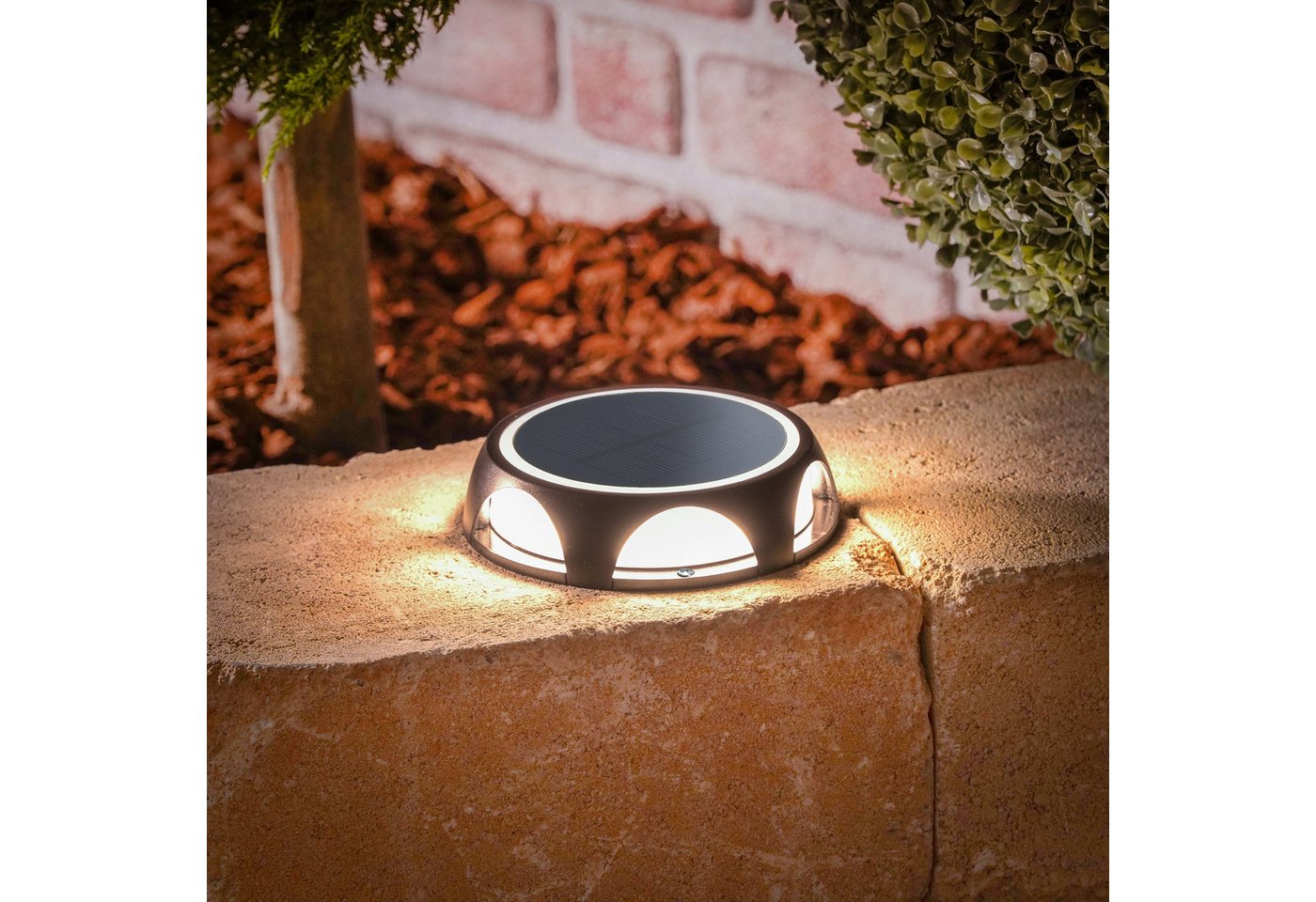esotec LED Gartenleuchte Wand- und Wege-Solarleuchte IRIS, 3 Lichtstärken, ALU, outdoor, 102937 esotec LED Gartenleuchte Wand- und Wege-Solarleuchte IRIS, 3 Lichtstärken, ALU, outdoor, 102937 von esotec