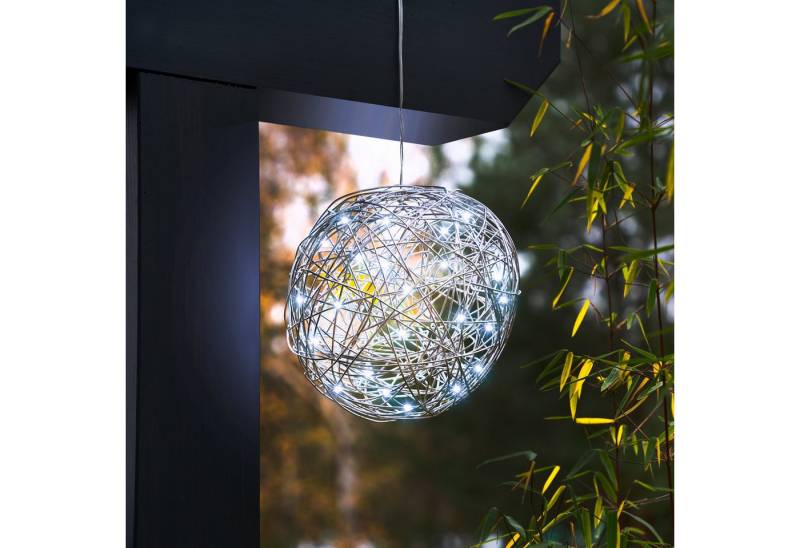 esotec LED-Hängeleuchte Solar Aluminium Drahtkugel Ø25cm, silber, 50 LEDs 3000K 1000K 102112 esotec LED-Hängeleuchte Solar Aluminium Drahtkugel Ø25cm, silber, 50 LEDs 3000K 1000K 102112 von esotec