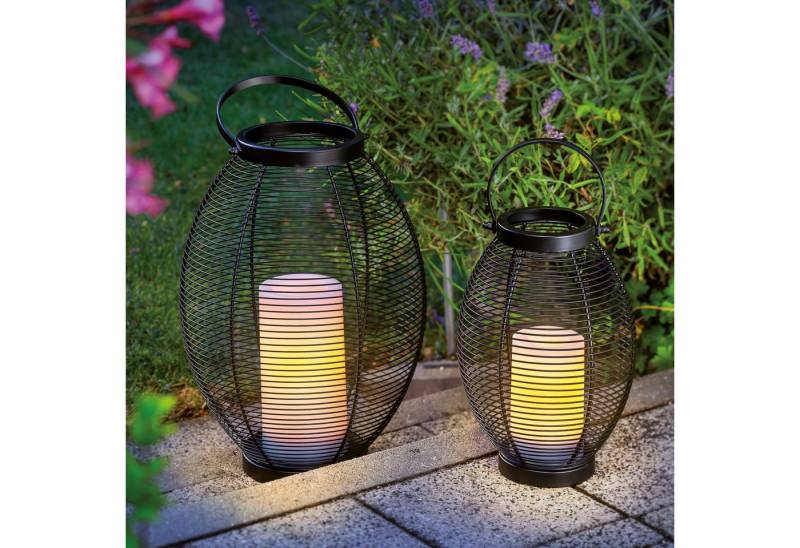 esotec LED Laterne 2er Set Solarleuchte Chiara, LED-Kerze, Flackerlicht H27,5+41cm 102218 von esotec