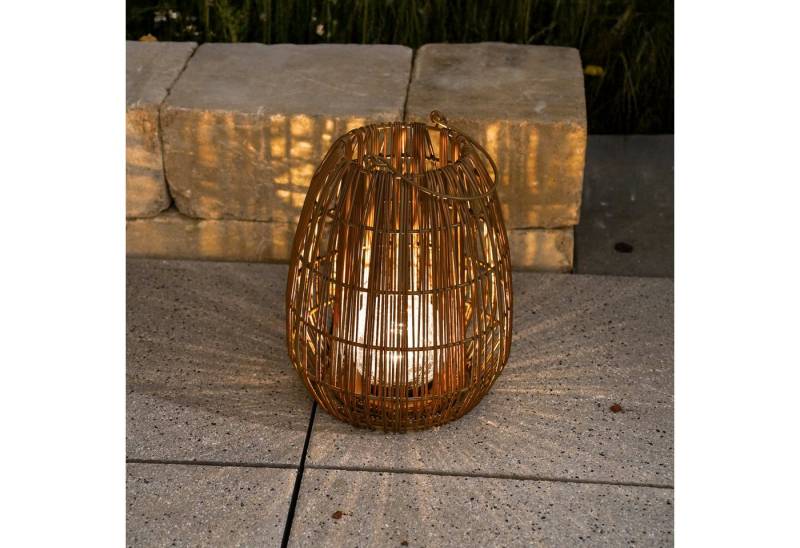esotec LED Windlicht Solarleuchte Rattan Isabella 23x28cm warmweiß outdoor außen 102281 von esotec
