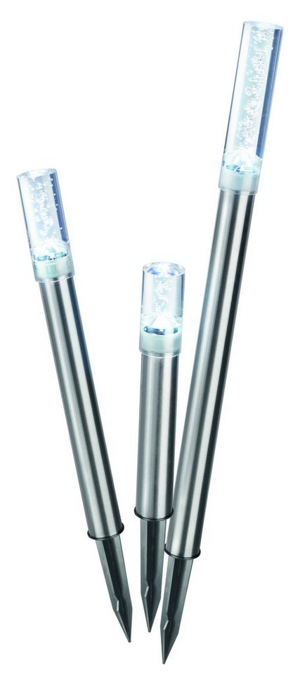 esotec LED Solarleuchte Solar Designleuchten TrioSticks, kaltweiß, 6000K von esotec