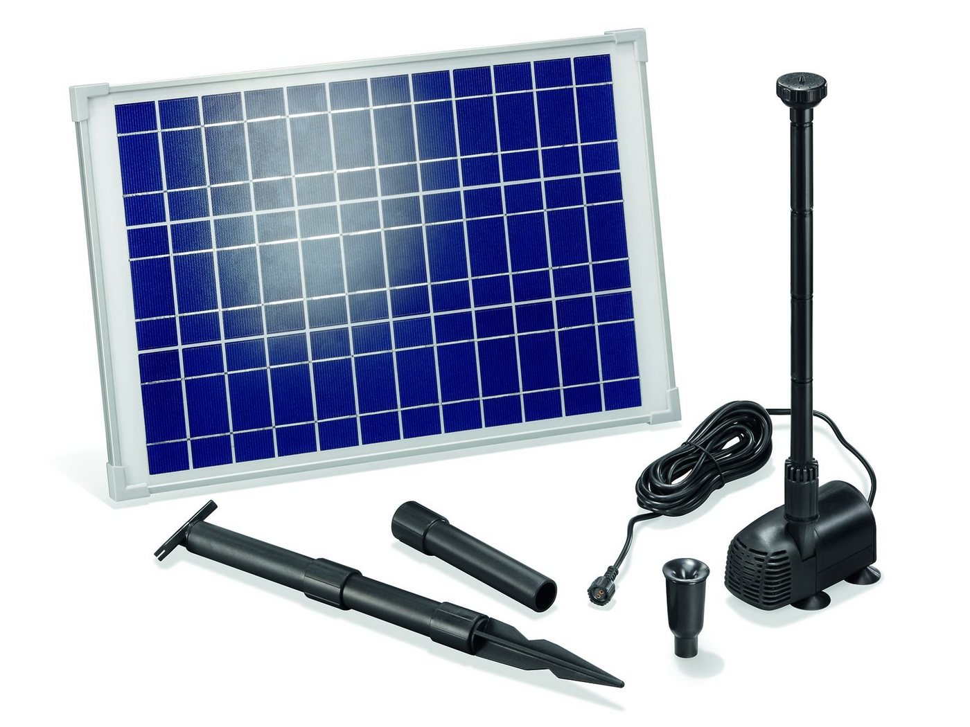 esotec Solarpumpe Solar Teichpumpe 20 Watt Solarmodul 1350 l/h Förderleistung 1,9 m Förderhöhe Komplettset Gartenteich, 101014 von esotec