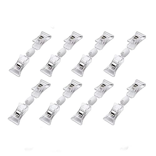 10 transparente Schilder-Clips, Kunststoff, drehbar, Doppel-Clip, Merchandise-Schild-Display, Mini-Clip für Visitenkarten, Preisschilder. von esowemsn