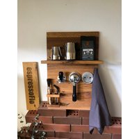Wandboard Eiche Für Siebträger - Und Espressozubehör Espressobar von espressoFlo