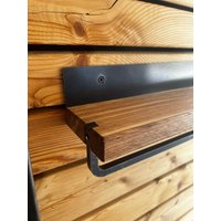 Wandboard Regal Grillbesteck Garderobe Eiche Schwarzstahl Industrial Individualisierbar von espressoFlo