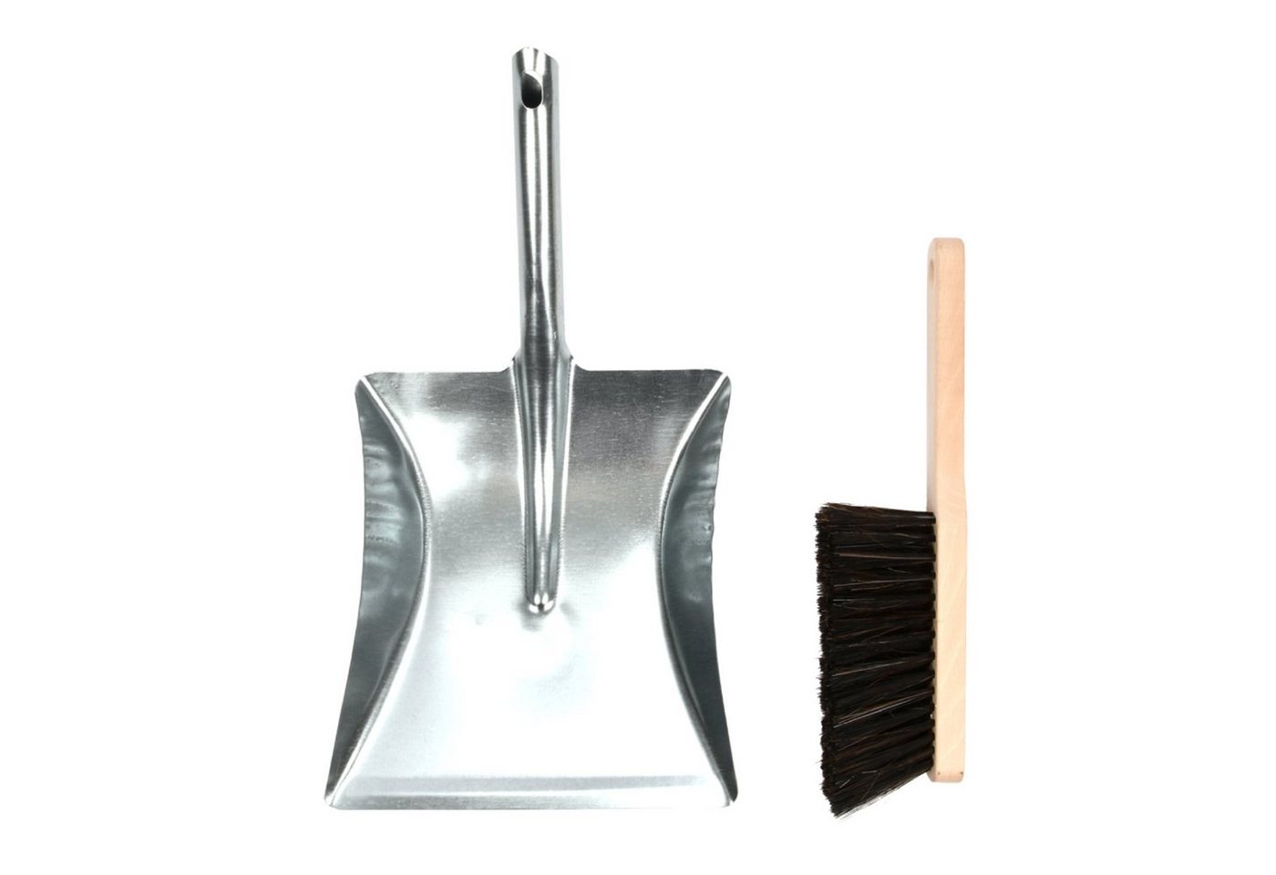 esschert design Kehrgarnitur Esschert Design Kehr Blech Hand Feger Besen Garten Zink Garnitur Schaufel Set, (1 x Kehrblech und Handfeger) von esschert design