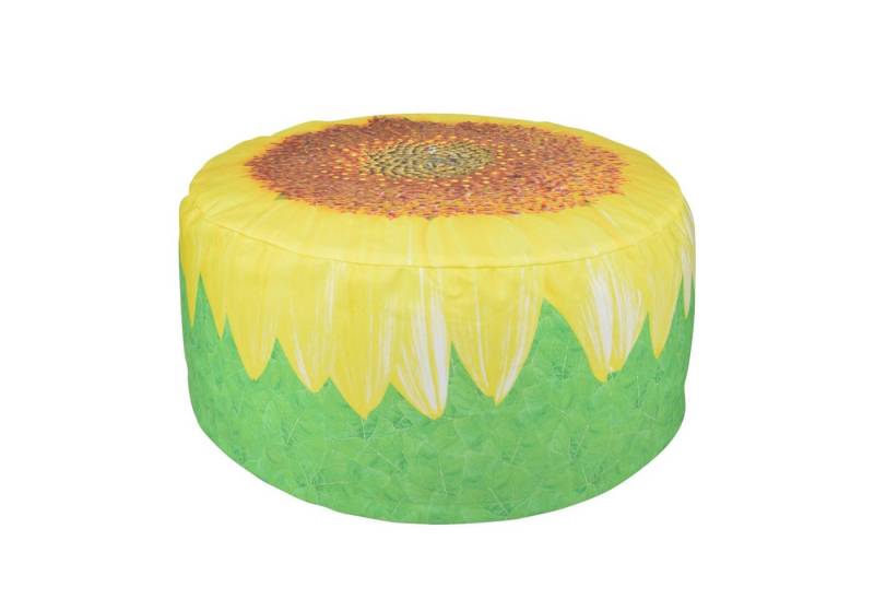 esschert design Arbeitshocker Esschert Outdoor Sitz Kissen SONNENBLUME 58 x 33 cm Pouf Hocker Aufblasbar Blume (1 x Sitzkissen) von esschert design