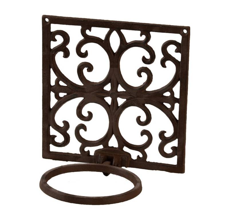 esschert design Blumenampel Esschert Design Blumentopf Halter Gusseisen Wand Hänger Metall Garten von esschert design