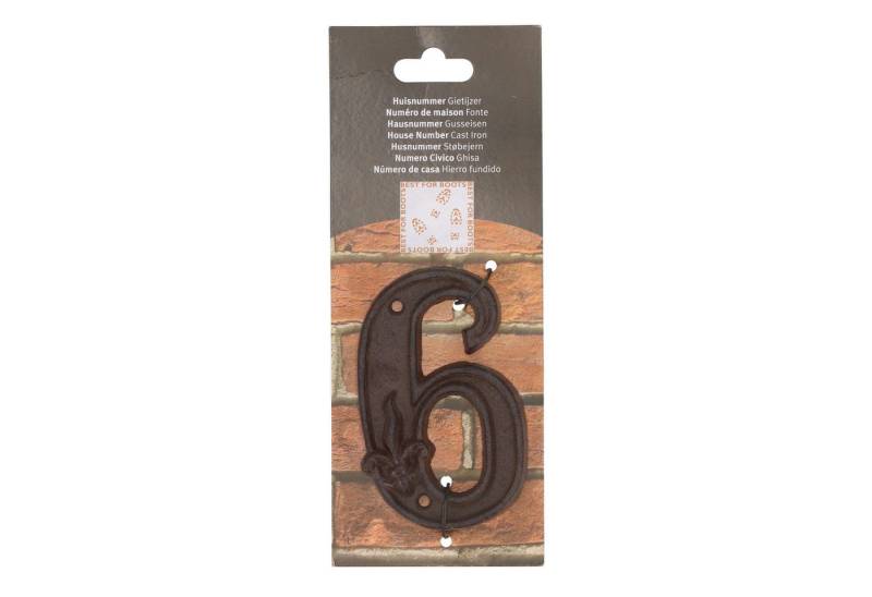esschert design Briefkasten Gusseiserne Hausnummer "6" Robust, Rustikal und Zeitlos. In Braun. von esschert design