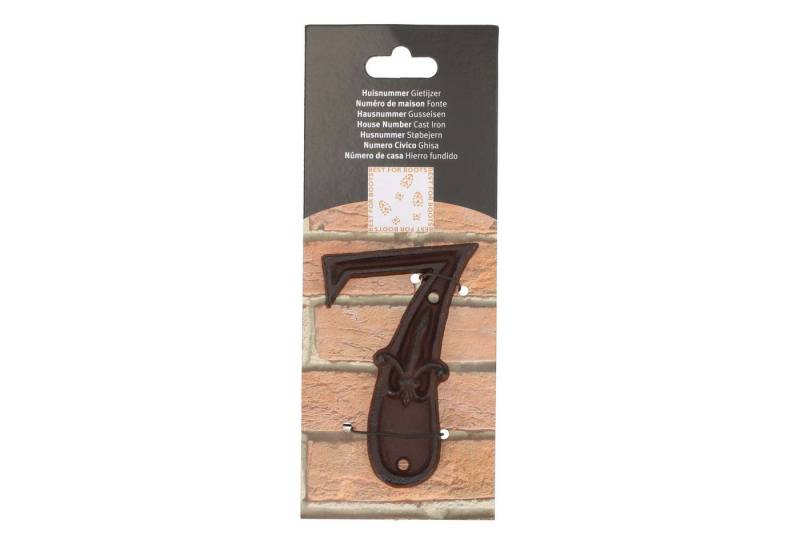 esschert design Briefkasten Gusseiserne Hausnummer "7" Robust, Rustikal und Zeitlos. In Braun. von esschert design