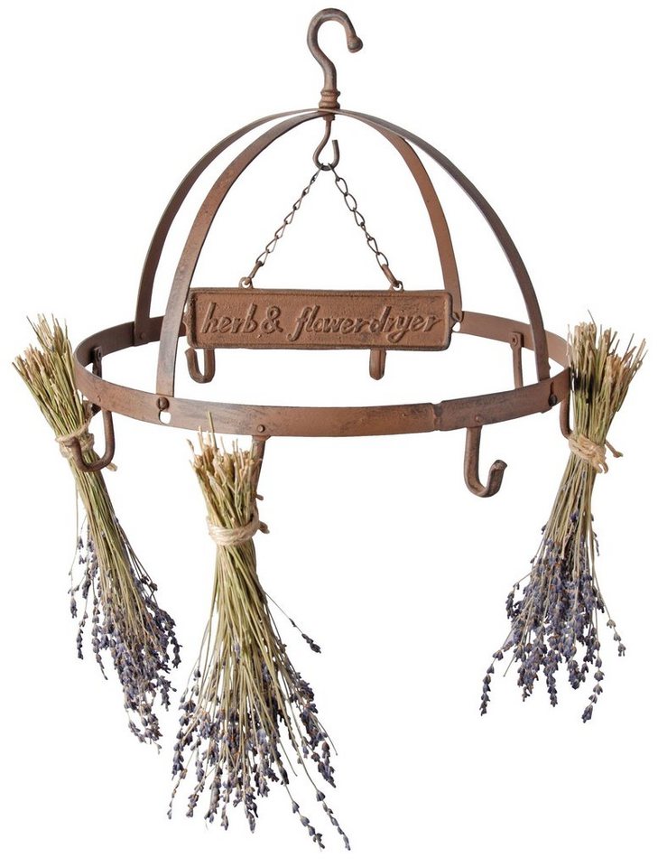 esschert design Dekohänger Deckenkrone Kräuterkrone Wurstkrone Garderobe Metall Guss zum Hängen (1 x Deckenkrone) von esschert design