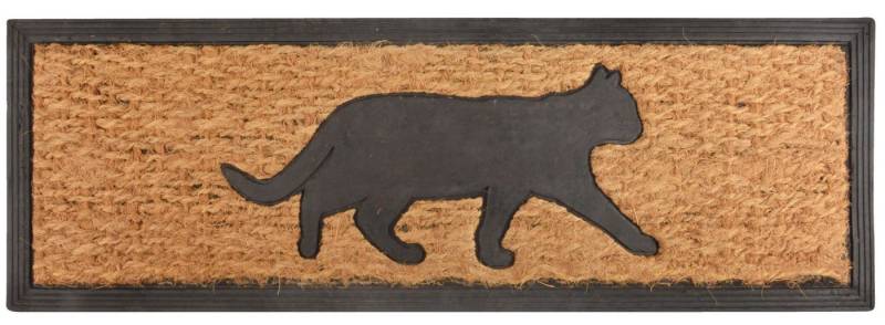 esschert design Fußmatte, Stufenfußmatte Motiv Katze aus Gummi mit Kokoseinlage von esschert design