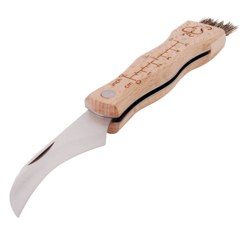 esschert design Gartenpflege-Set Pilzmesser mit Pinsel Edelstahl mit Klappmesser Holz Borsten von esschert design