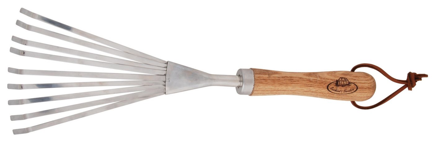esschert design Gartenpflege-Set Garten Hand Laub Rechen Kleinfeger Fächerbesen Edelstahl Holz von esschert design
