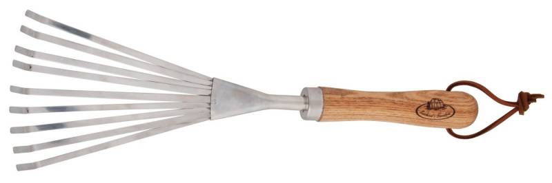 esschert design Gartenpflege-Set Garten Hand Laub Rechen Kleinfeger Fächerbesen Edelstahl Holz von esschert design