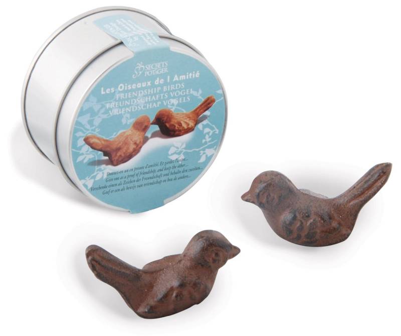 esschert design Geschenkbox (Set, 1 St), Vogelpaar FREUNDSCHAFT in Geschenkbox 2 Gusseisen Vogelfiguren von esschert design