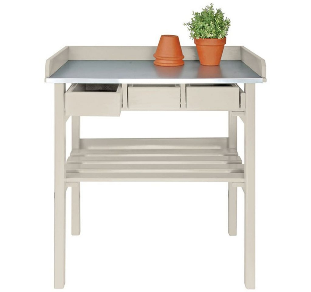 esschert design Pflanztisch Garten-Arbeitstisch Weiß CF29W esschert design Pflanztisch Garten-Arbeitstisch Weiß CF29W von esschert design