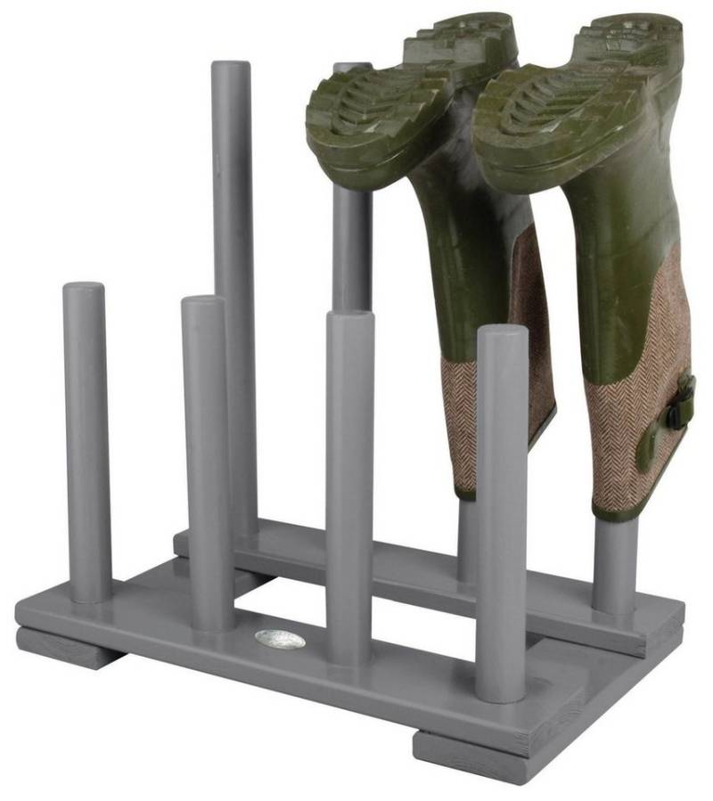 esschert design Schuhregal, Stiefelhalter oder Schuhablage, aus Holz in grau, 42 x 26 x 42 cm von esschert design