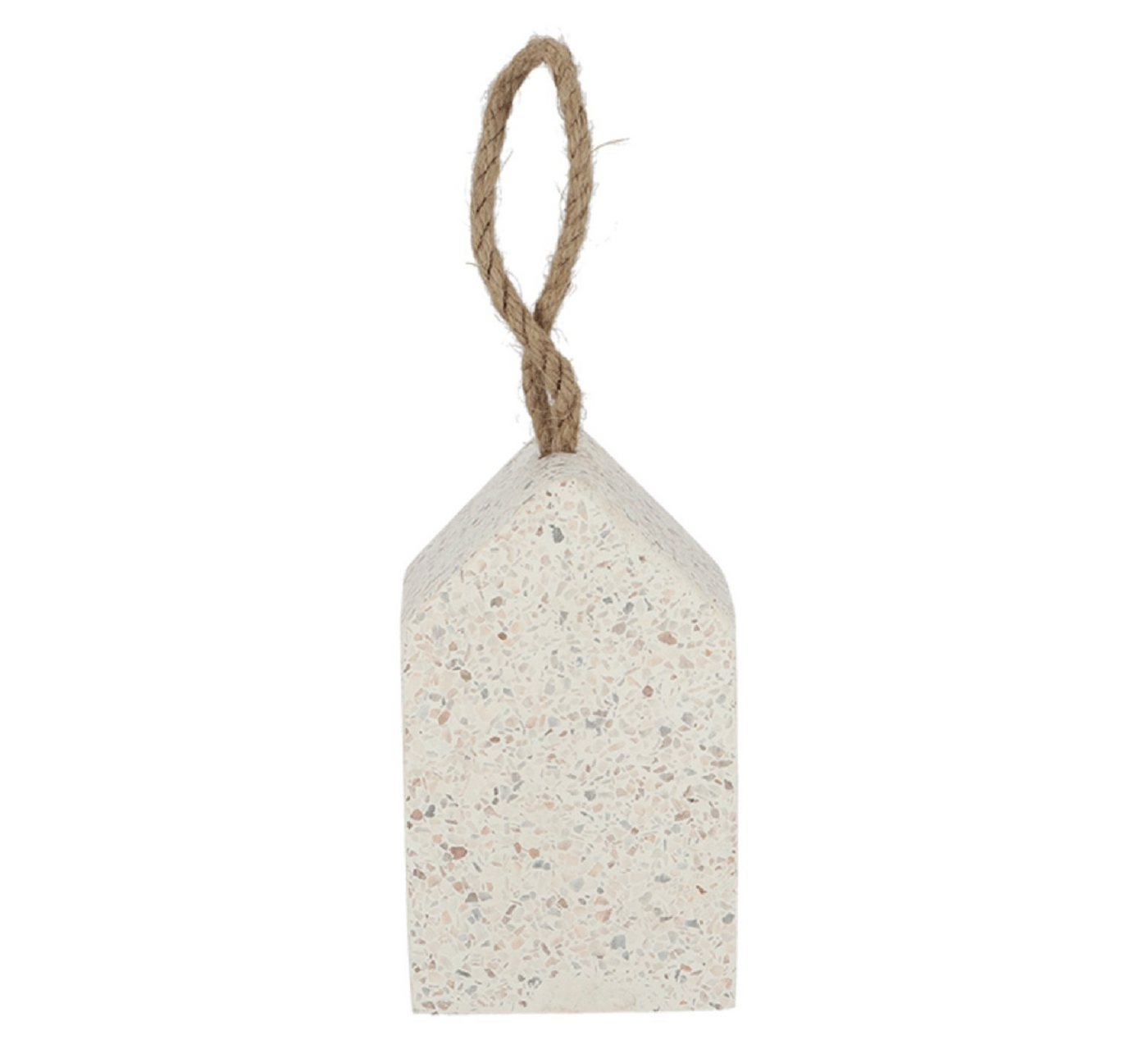 esschert design Türstopper Tür Stopper Puffer Keil Wand Haus Form Terrazzo modern Schlaufe hell (1 x Türstopper) von esschert design