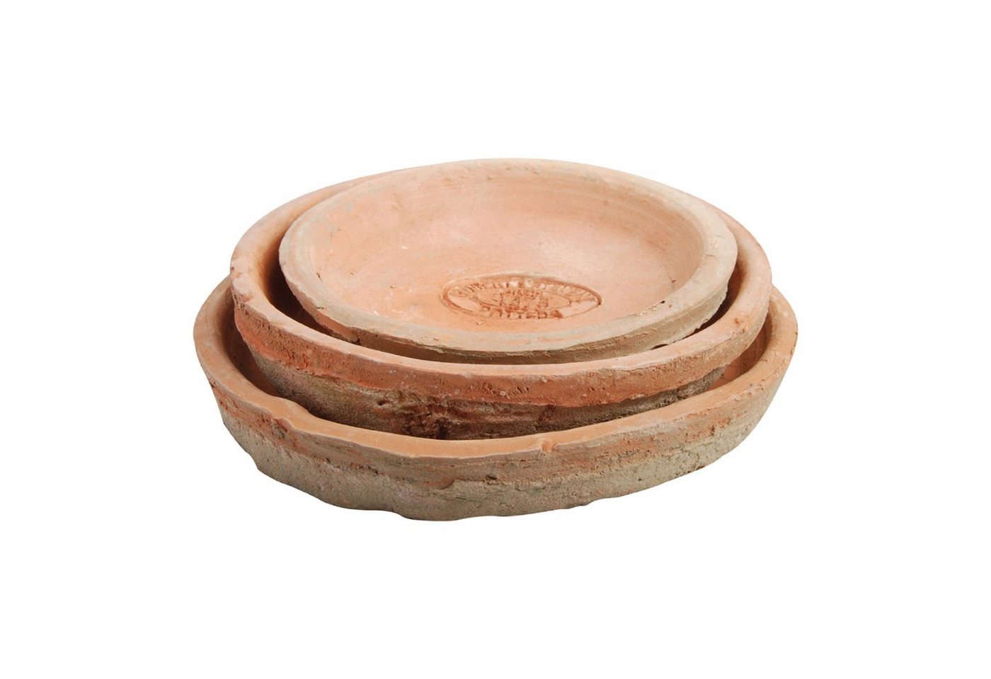 esschert design Übertopf 3er Satz Set Untersetzer rund Aged Terracotta Blumen Pflanzen Esschert Design von esschert design