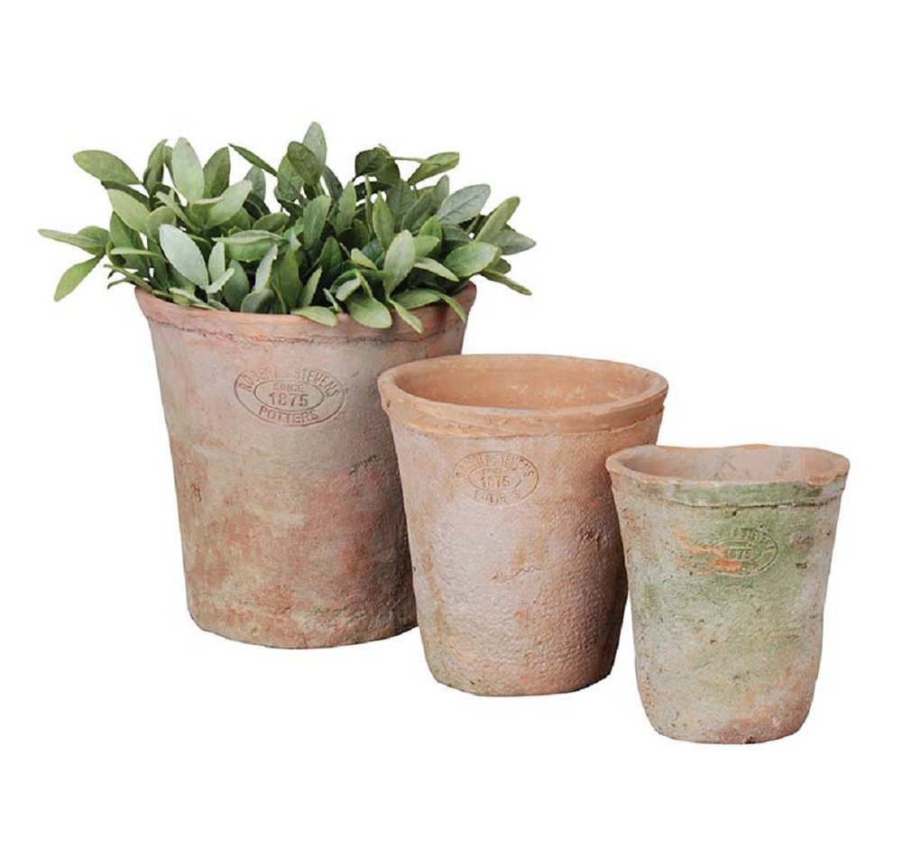 esschert design Übertopf Aged Terracotta Blumentopf 3er Set Übertopf Umtopf rund verschieden von esschert design