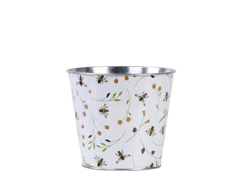 esschert design Übertopf Bienenmuster Blumentopf Übertopf 15,9 x 14,2 cm Zink Topf (1 St) von esschert design