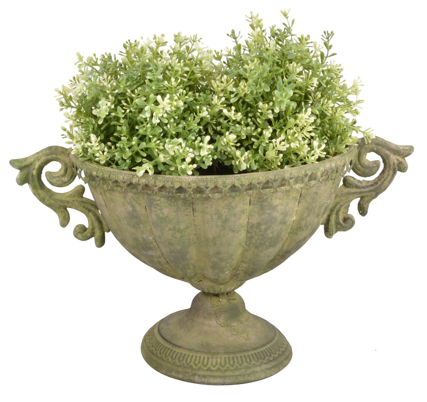 esschert design Übertopf Esschert Design Aged Metall Grün Vase oval Höhe=22cm Pokal Kübel Amphore antik von esschert design