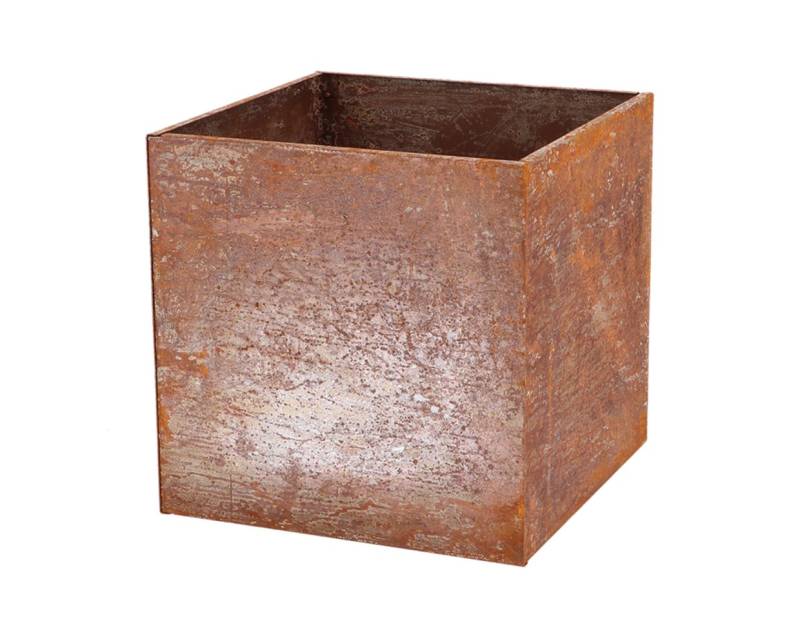 esschert design Übertopf Moderner Pflanz Kübel Gefäß HochbeetRostig Corten Stahl eckig 40x40cm von esschert design