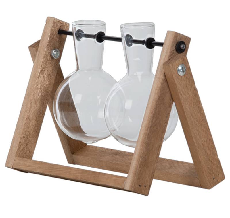 esschert design Übertopf Stecklings Vasen zum hängen Holz Gestell Glas Aufzucht Ständer Blumen von esschert design