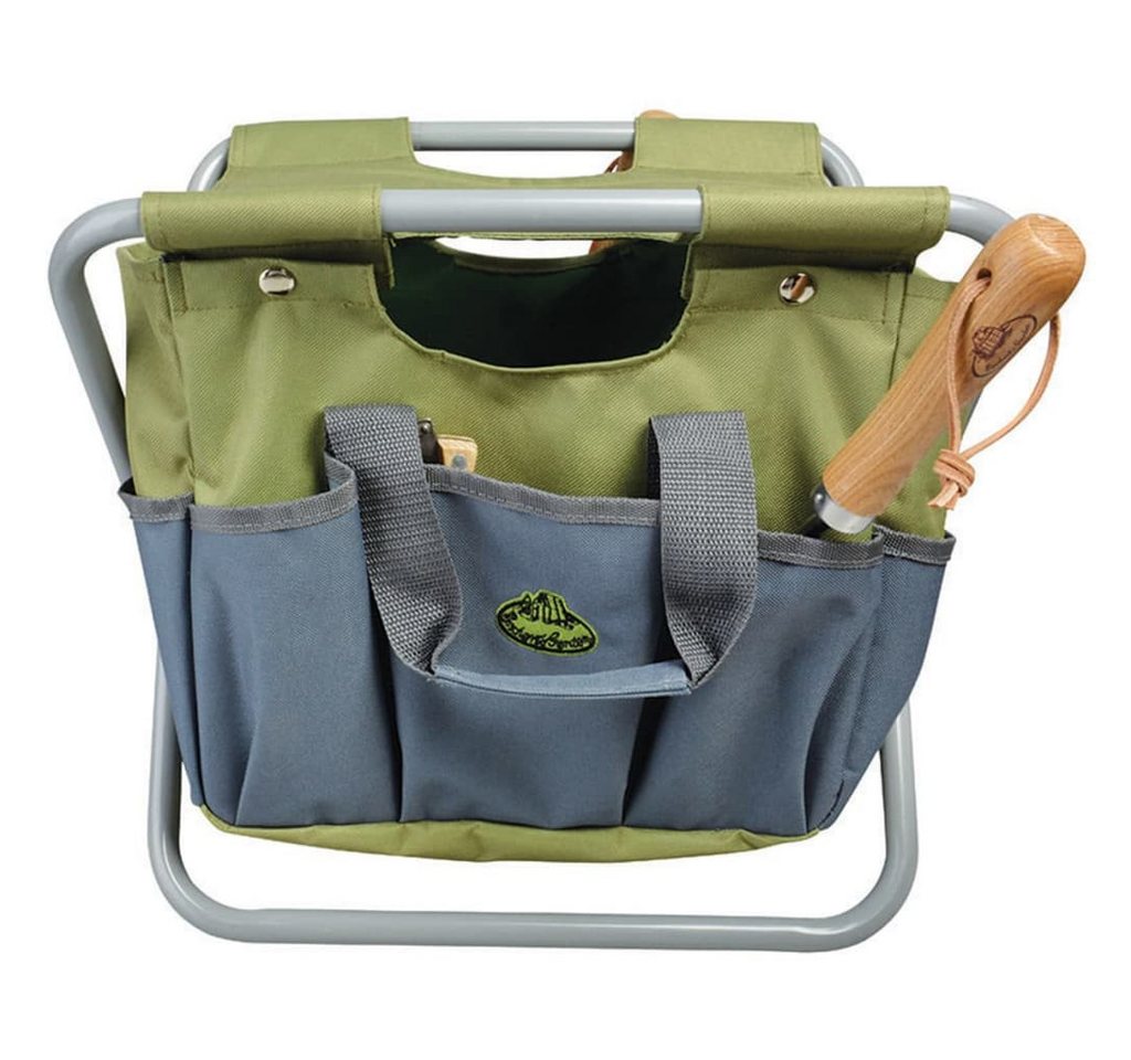 esschert design Werkzeugtasche Gartengeräte-Tasche und Hocker Grau GT85 (1-tlg) von esschert design