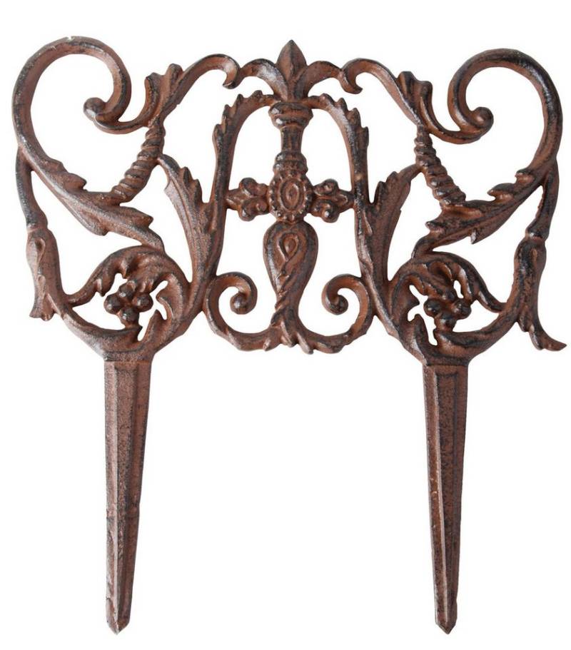 esschert design Zierzaun, (Set, 1-St), Beetzaun aus Gusseisen mit Erdspieß von esschert design
