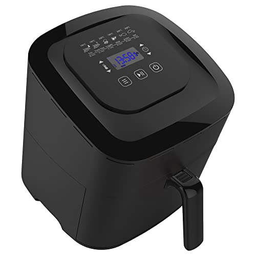 Smarte WLAN Heißluftfritteuse mit 5,5 Litern Füllvolumen – Smart Fryer mit automatischer Temperatur- & Zeiteinstellung – Bedienung per App möglich – Fritteuse ohne Öl (1800 W) von essentials Smart Home Solutions