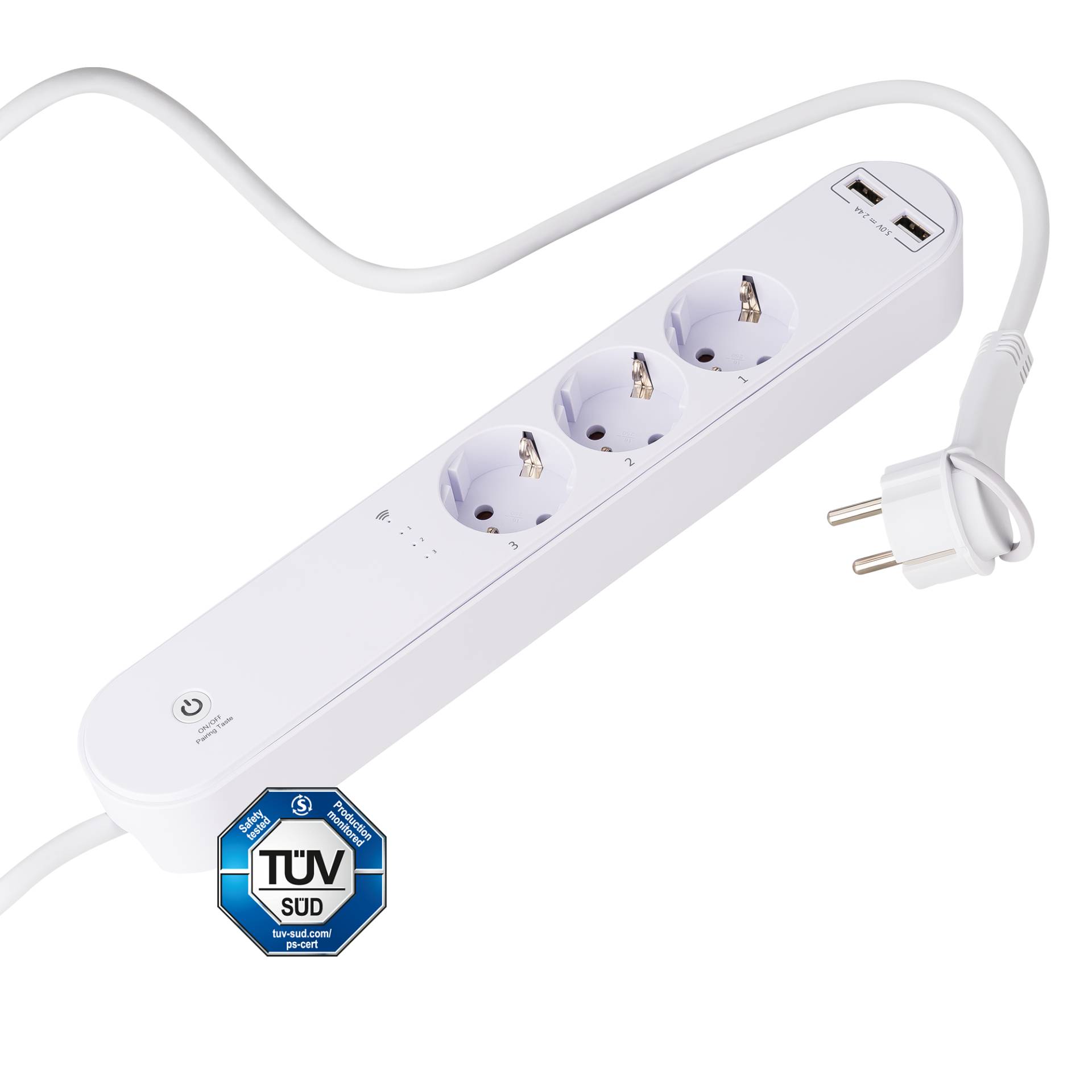 essentials Smart Home 3-Fach Steckdosenleiste mit 2 USB-Ports für eine smarte Gerätesteuerung per App – WiFi Mehrfachsteckdose mit Flexibler Zeitplanerstellung & Sprachsteuerung über WLAN von essentials
