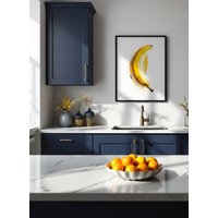 Abstraktes Bananen Poster - Moderne Gelbe Küche Wandkunst, Obst Print, Ungerahmt von essenzaabstracts