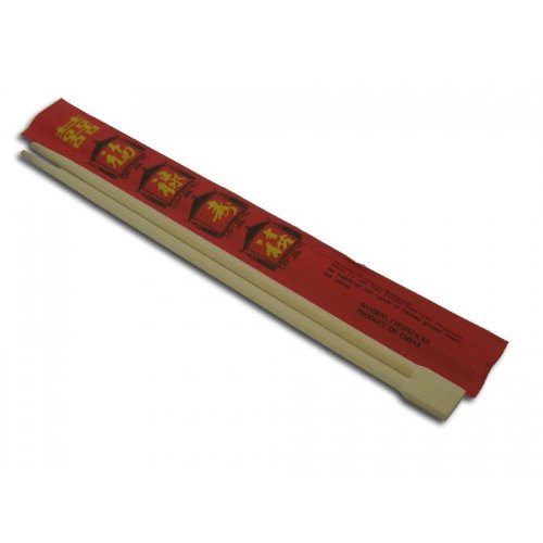 Essstäbchen - Einwegstäbchen in roter Papierverpackung - 23 cm - ideal für die Gastronomie - 1 Paar von essstaebchen