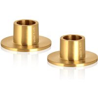 ester & erik - Kerzenhalter für Spitzkerzen, ⌀ 4 cm, gold / matt (2er-Set) von ester & erik A/S