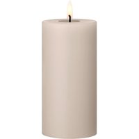 LED Blockkerze Pillar Candles linen grey 15 cm L von ester & erik