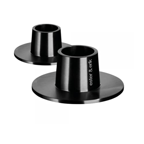 ester & erik Candleholders medium, Black, Matt, 2 Stück [Set] von ester & erik