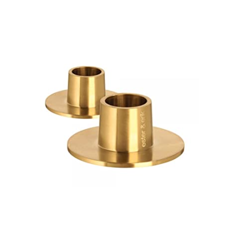 ester & erik Candleholders medium, Gold, Matt, 2 Stück [Set] von ester & erik
